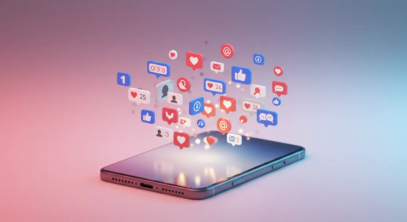 celular com icones de reações das redes sociais