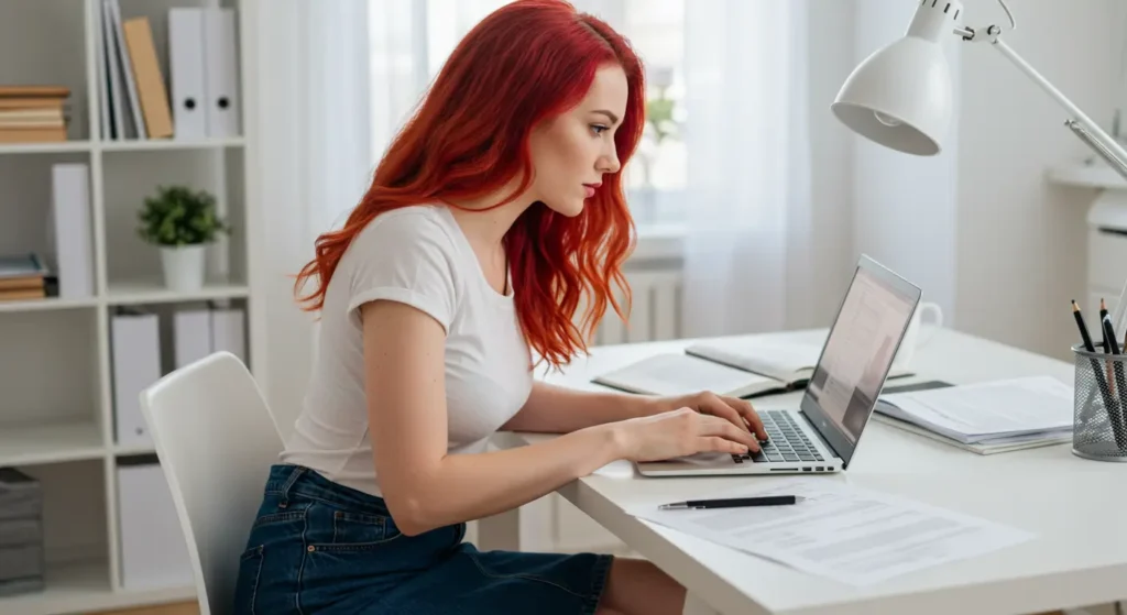 mulher pesquisando tendencia nas redes sociais